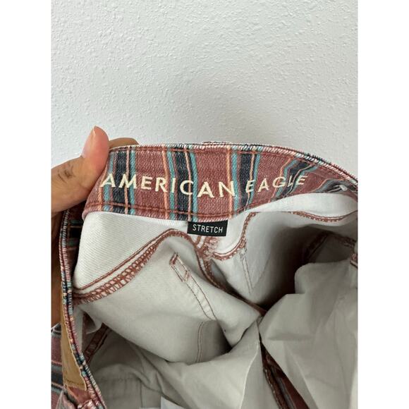 American Eagle Striped Mom Jeans Size 10 Regular High Rise Stretch Denim - Picture 9 of 9